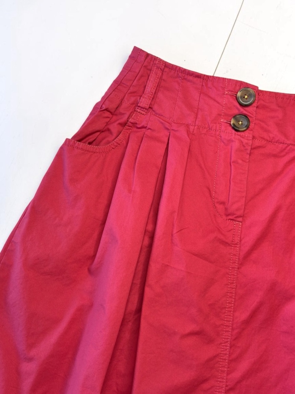 Merona Coral Pink Pleated A-Line Skirt Cotton Knee Length Size 6 - Picture 5 of 11